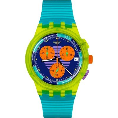 Swatch New Chrono Plastic SUSJ404 Neon Wave Horloge