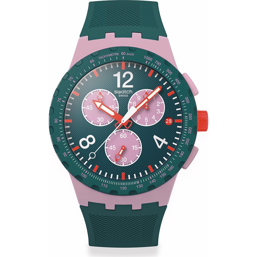 【ウッチー】 Swatch New Chrono Plastic SUSP400 Moment of Rose Horloge • EAN