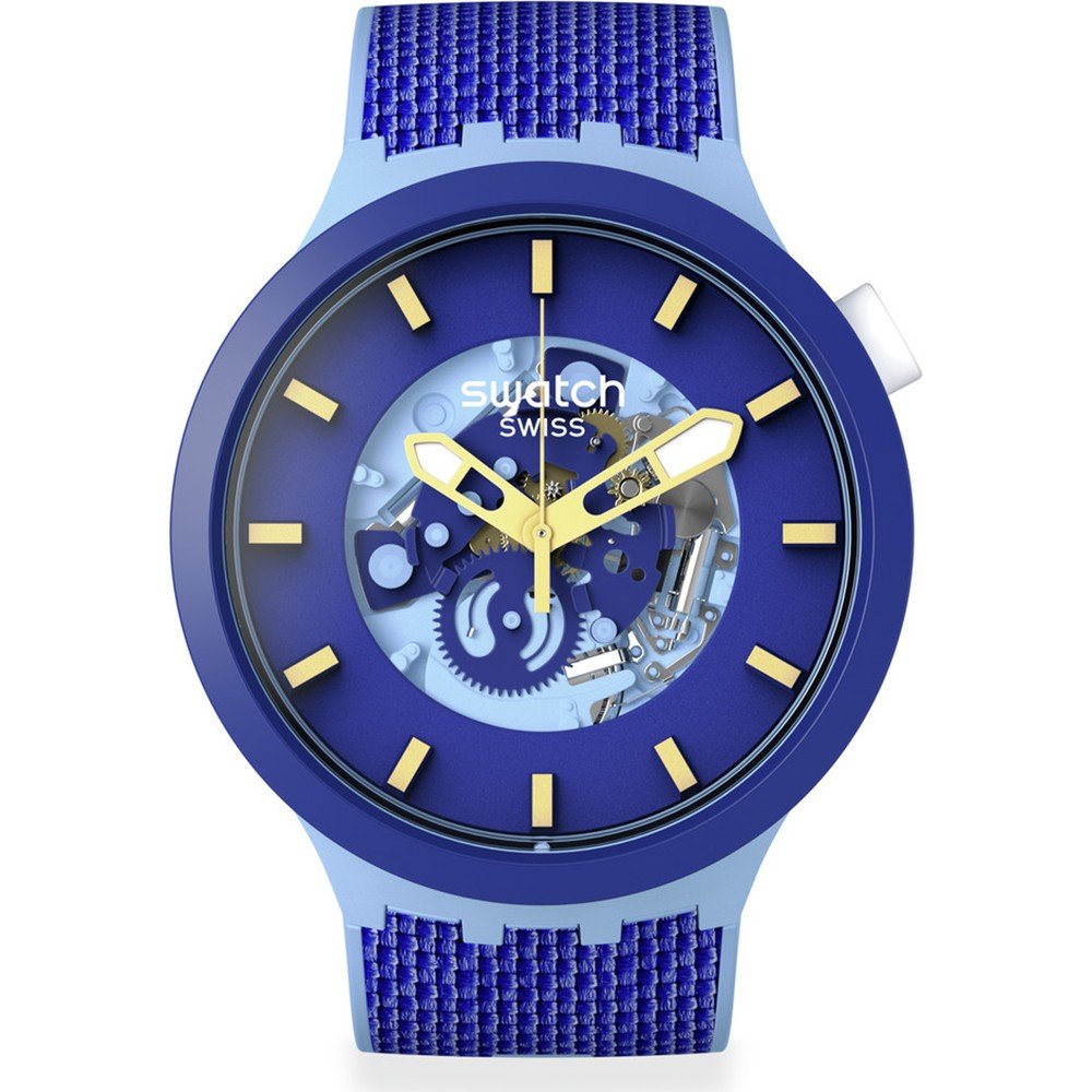 Swatch Big Bold Bio-Reloaded SB05N105 Bouncing Blue horloge 560464