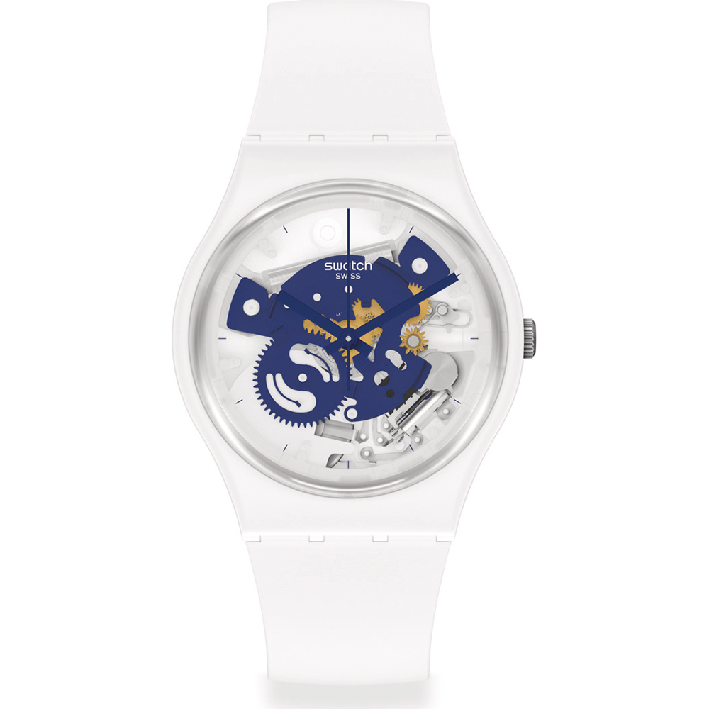 Swatch Standard Gents SO31W103 Time to blue small Horloge