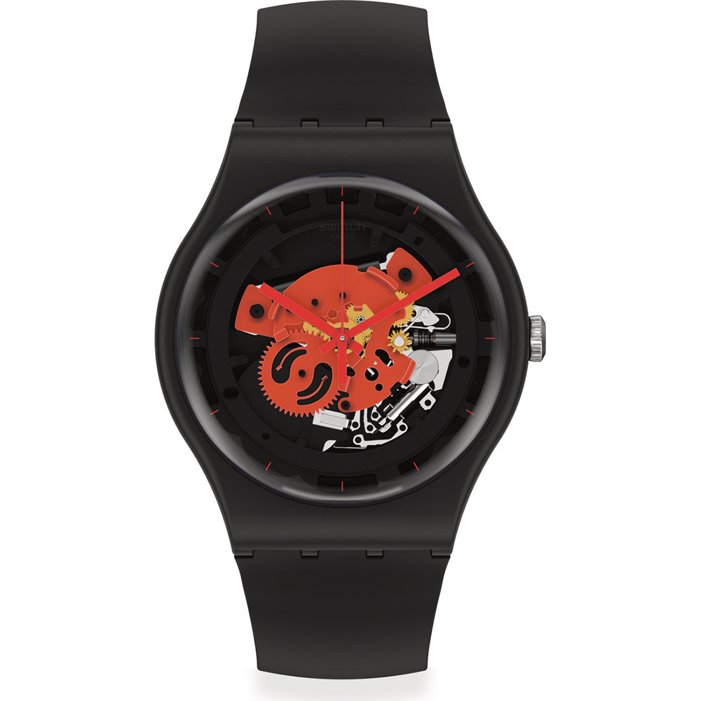 Swatch NewGent SO32B110 Time to red big Horloge