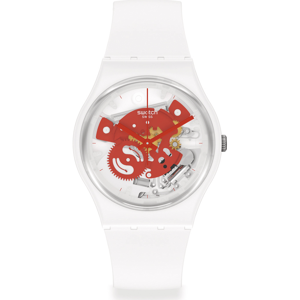 Swatch Standard Gents SO31W104 Time to red small Horloge