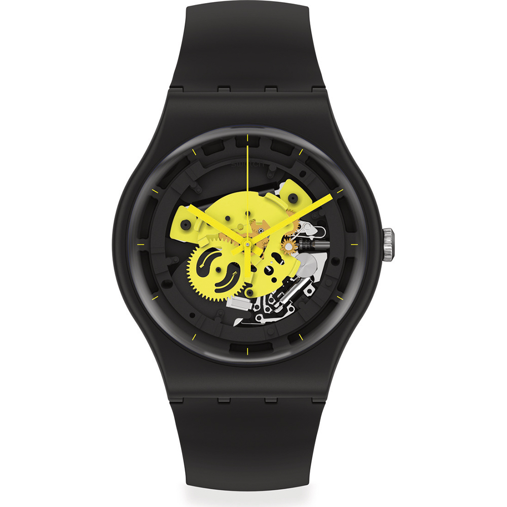 Swatch NewGent SO32B111 Time to yellow big Horloge