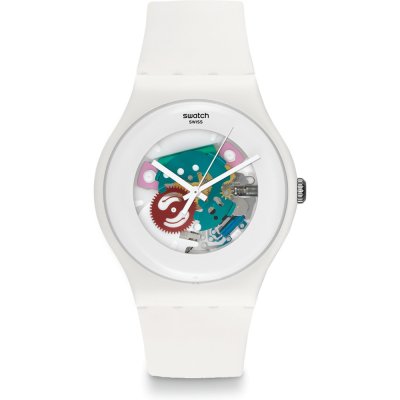 Swatch Originals Large (41mm) SUOW100 White Lacquered Horloge