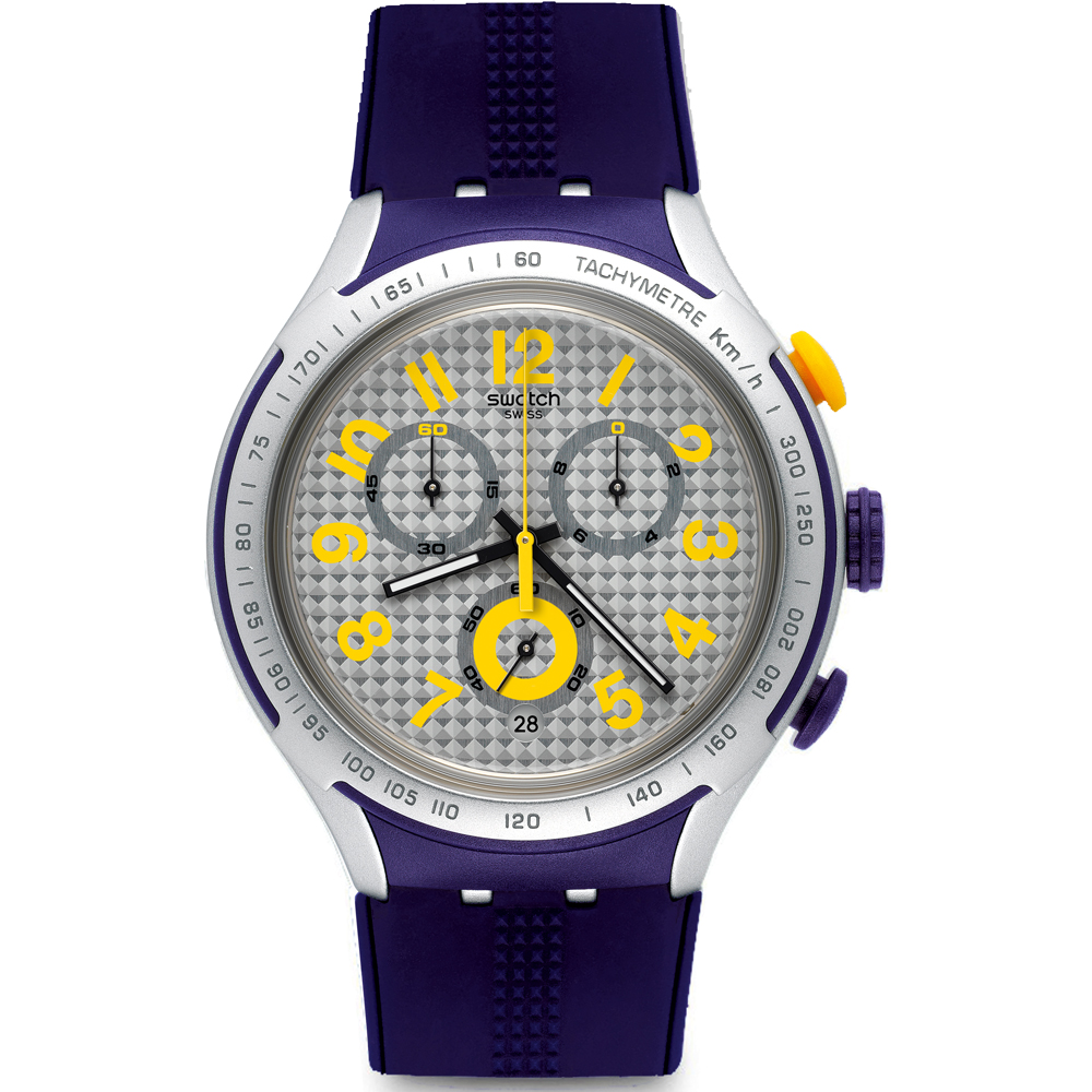 Swatch XLite Chrono YYS4014 Yellow Pusher Horloge