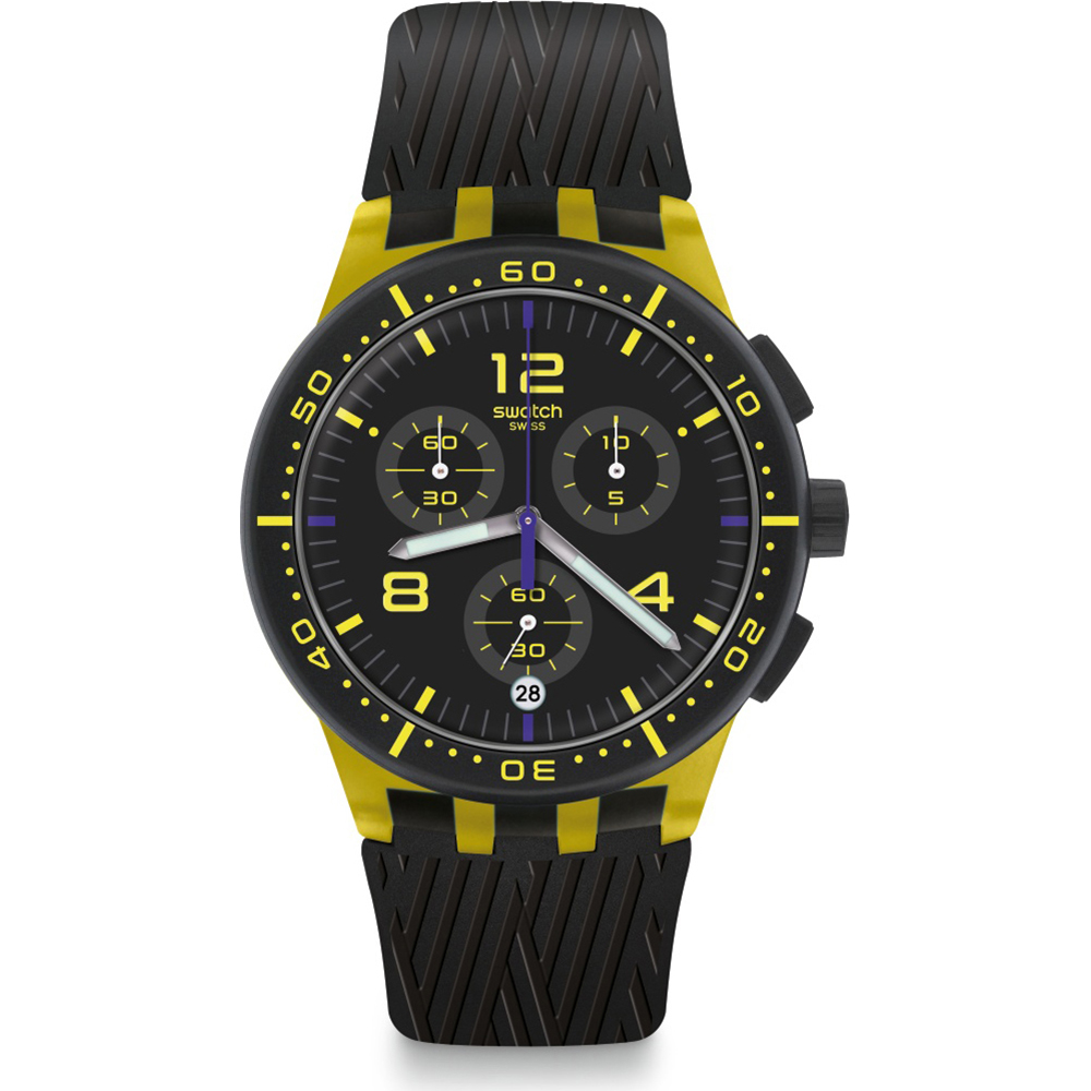 Swatch New Chrono Plastic SUSJ403 Yellow Tire Horloge