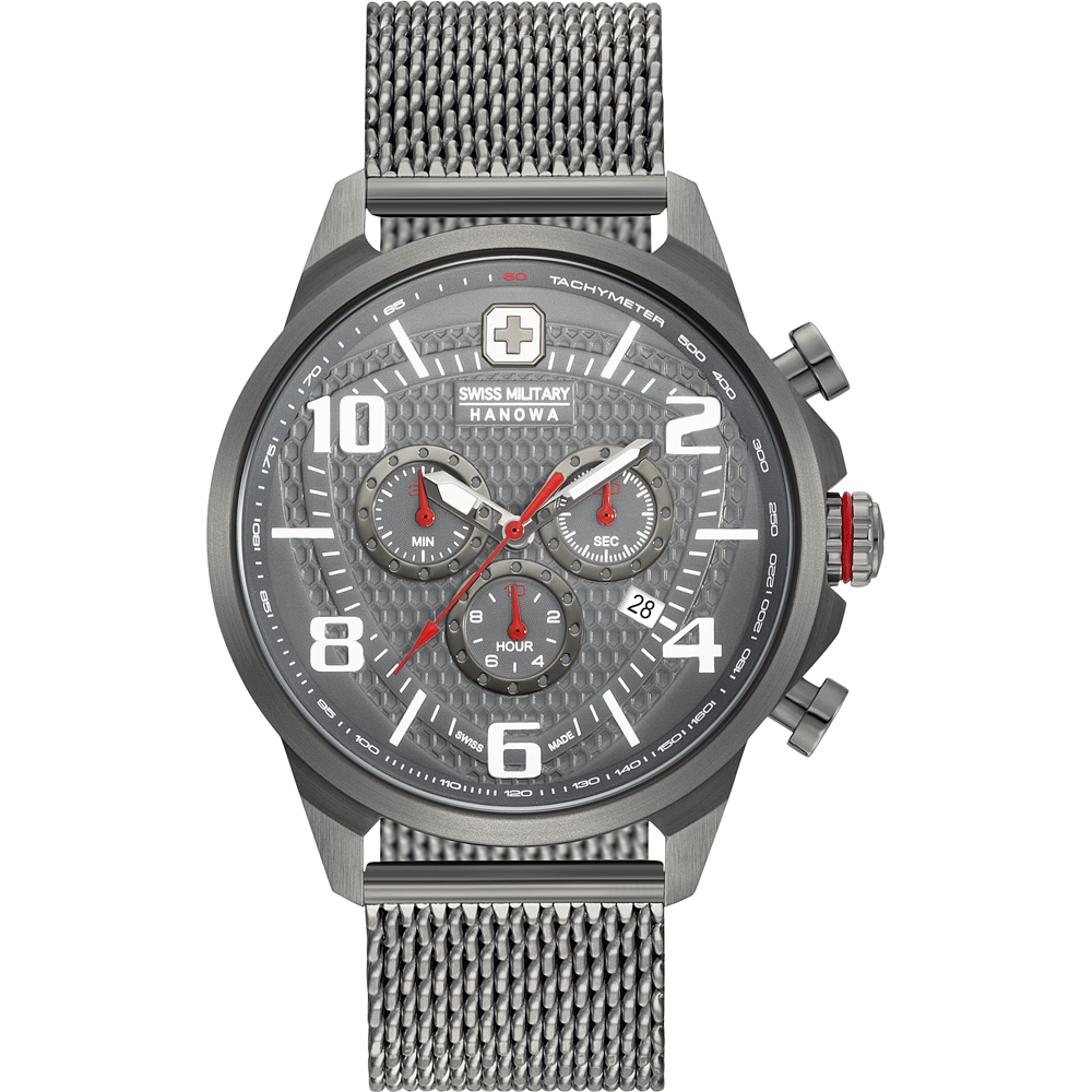 Swiss Military Hanowa Orologio Uomo 06-4330.30.009 – Cassa In Acciaio Antracite, Vetro Minerale